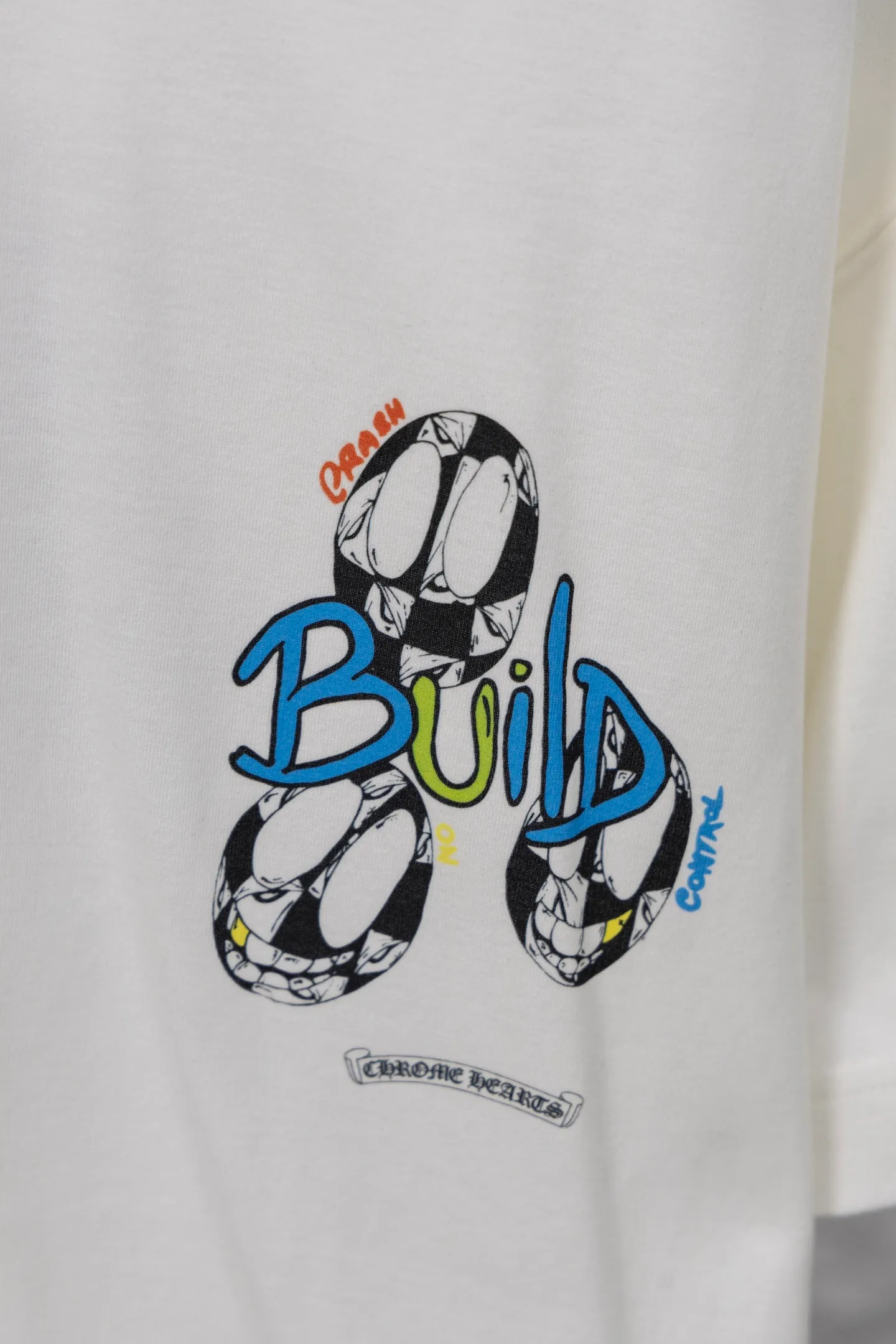 P210 Style No./F039 Chrome Hearts double-sided logo jacquard round neck half-sleeved T-shirt Customized fabric Digital direct printing Weight 280g Loose version Very suitable for summer color matching Unisex Fabric: 280g Version: OS version Color: White